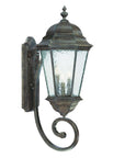 Black And Clear Three Light Hammered Dimmable Outdoor Hanging Lights With Black And Clear Shades
