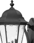 Black And Clear Three Light Hammered Dimmable Outdoor Hanging Lights With Black And Clear Shades