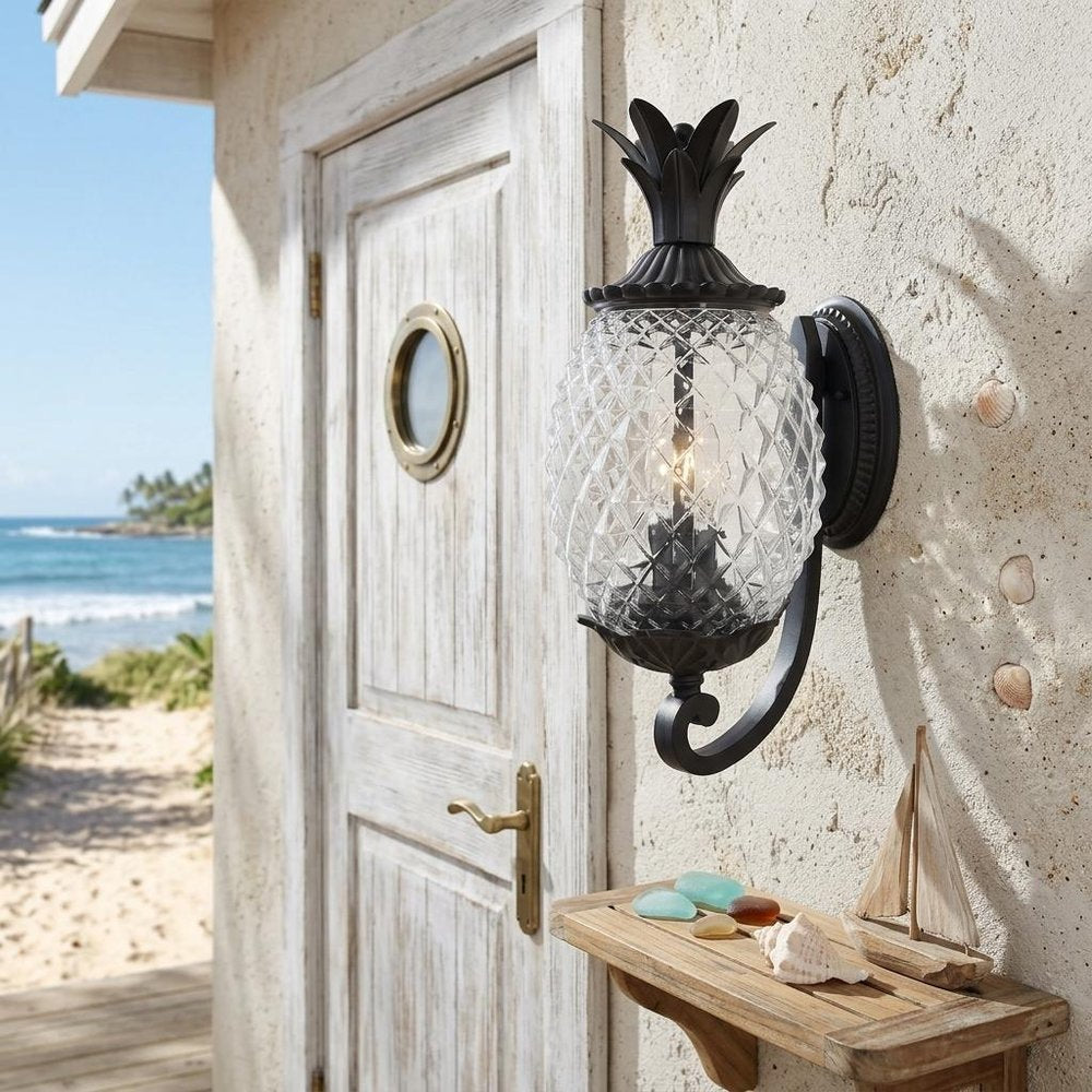 Matte Black Pineapple Wall Light