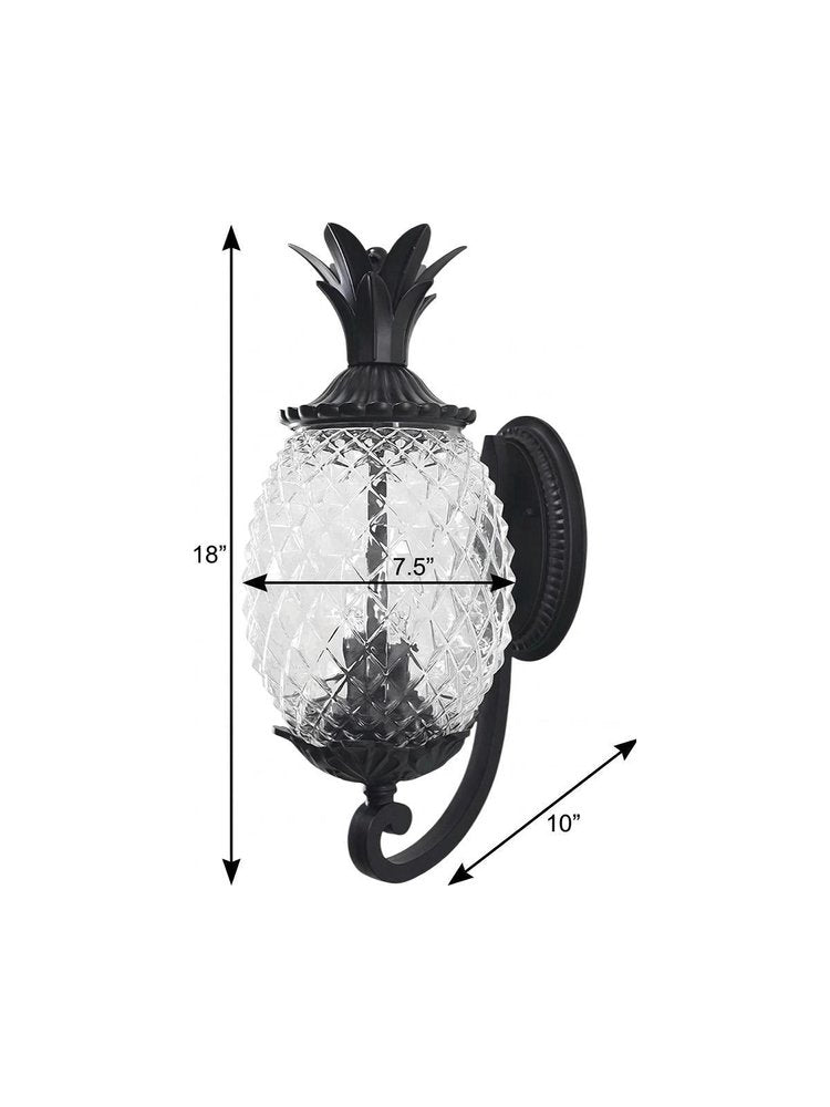 Matte Black Pineapple Wall Light