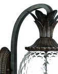 Black And Clear Three Light Crackled Dimmable Outdoor Hanging Lights With Black And Clear Shades