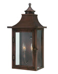Two Light Transparent Dimmable Outdoor Hanging Lights With Copper And Clear Shades