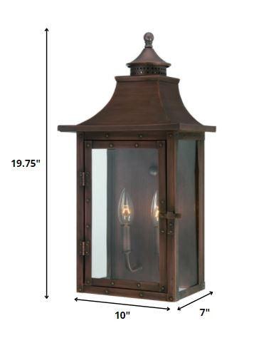 Two Light Transparent Dimmable Outdoor Hanging Lights With Copper And Clear Shades