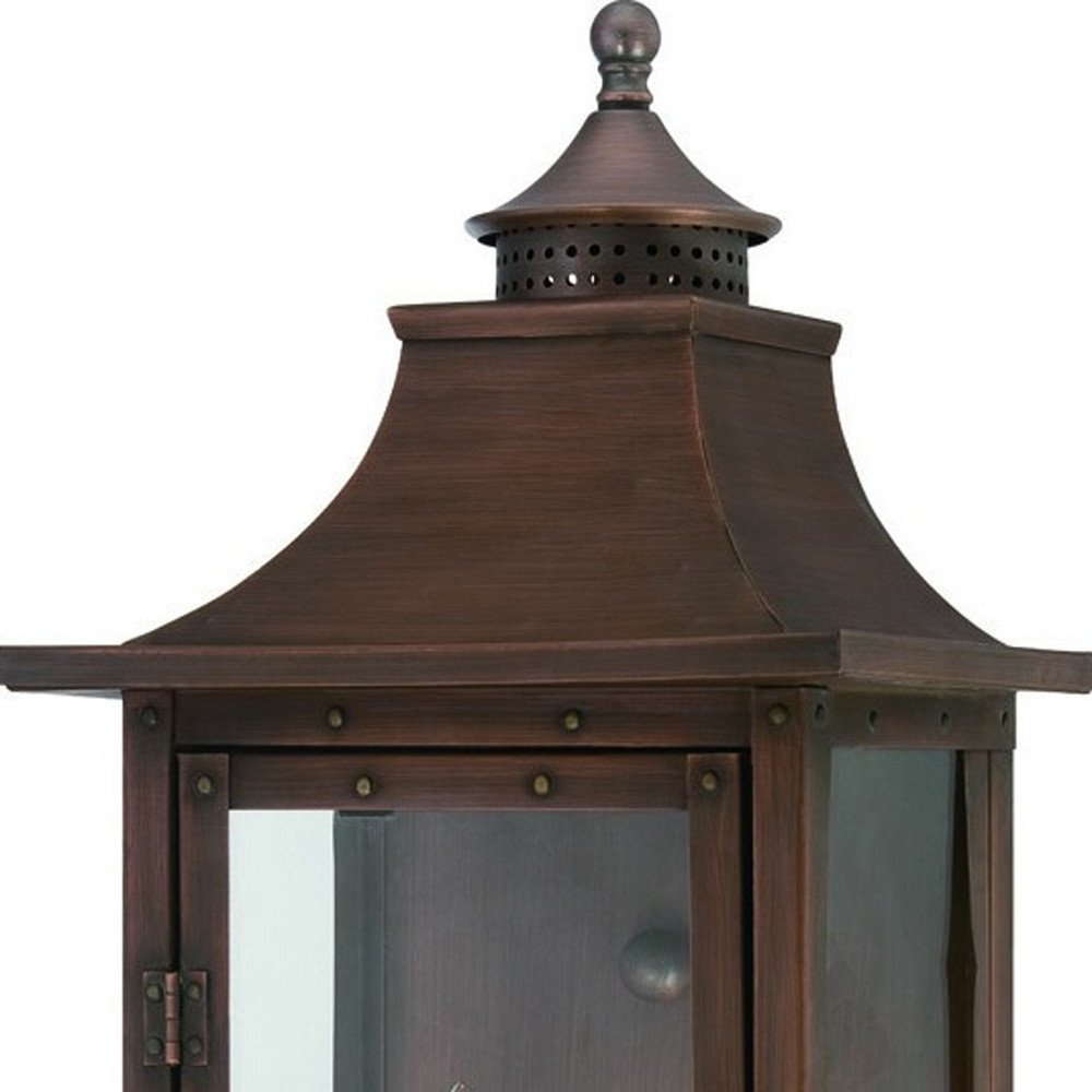 Two Light Transparent Dimmable Outdoor Hanging Lights With Copper And Clear Shades