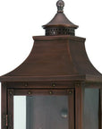 Two Light Transparent Dimmable Outdoor Hanging Lights With Copper And Clear Shades