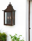 Two Light Transparent Dimmable Outdoor Hanging Lights With Copper And Clear Shades