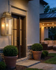 Brass And Clear Transparent Dimmable Outdoor Hanging Light With Brass And Clear Shades