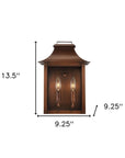 Copper And Clear Two Light Transparent Dimmable Outdoor Hanging Lights With Copper And Clear Shades