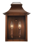 Copper And Clear Two Light Transparent Dimmable Outdoor Hanging Lights With Copper And Clear Shades