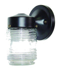 Black Standard Jelly Jar One Light Outdoor Wall Light