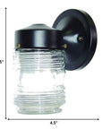 Black Standard Jelly Jar One Light Outdoor Wall Light