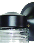 Black Standard Jelly Jar One Light Outdoor Wall Light
