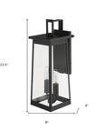 Alden 2-Light Matte Black Wall Light