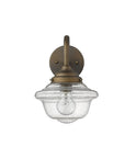 Burnished Bronze Vintage Schoolhouse Outdoor Wall Light