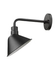 Wide Shade Matte Black LED Wall Light