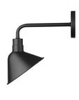 Wide Shade Matte Black LED Wall Light
