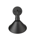 Wide Shade Matte Black LED Wall Light