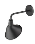 Wide Shade Matte Black LED Wall Light