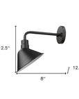 Wide Shade Matte Black LED Wall Light