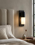 Black Frosted Dimmable Outdoor Hanging Light With Black And White Shades