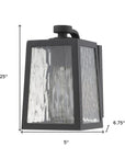 Matte Black glass panels Outdoor Wall Light