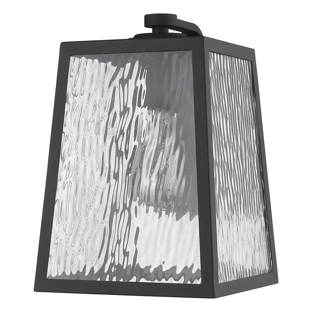 Black And Clear Seeded Dimmable Outdoor Hanging Light With Black And Clear Shades