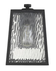 Black And Clear Seeded Dimmable Outdoor Hanging Light With Black And Clear Shades
