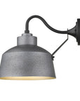 Pebbled Gray Bowl Shape Outdoor Wall Light