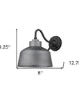 Pebbled Gray Bowl Shape Outdoor Wall Light