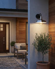 Silver Seeded Dimmable Outdoor Hanging Light With Silver Shades