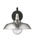 Silver And Black Seeded Dimmable Outdoor Hanging Light With Silver And Black Shades