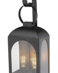 Black And Clear Two Light Transparent Dimmable Outdoor Hanging Lights With Black And Clear Shades