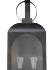 Black And Clear Two Light Transparent Dimmable Outdoor Hanging Lights With Black And Clear Shades