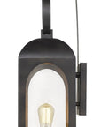 Black And Clear Two Light Transparent Dimmable Outdoor Hanging Lights With Black And Clear Shades