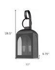 Black And Clear Two Light Transparent Dimmable Outdoor Hanging Lights With Black And Clear Shades