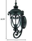 Black And Clear Seeded Dimmable Outdoor Hanging Light With Black And Clear Shades