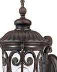Antiqued Bronze Seeded Dimmable Outdoor Hanging Light With Antiqued Bronze Shades