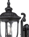 Black And Clear Seeded Dimmable Outdoor Hanging Light With Black And Clear Shades