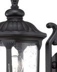 Black And Clear Seeded Dimmable Outdoor Hanging Light With Black And Clear Shades