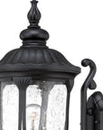 Black And Clear Seeded Dimmable Outdoor Hanging Light With Black And Clear Shades