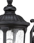 Black And Clear Seeded Dimmable Outdoor Hanging Light With Black And Clear Shades