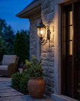 Black And Clear Seeded Dimmable Outdoor Hanging Light With Black And Clear Shades