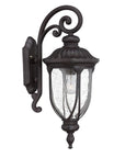 Black And Clear Seeded Dimmable Outdoor Hanging Light With Black And Clear Shades