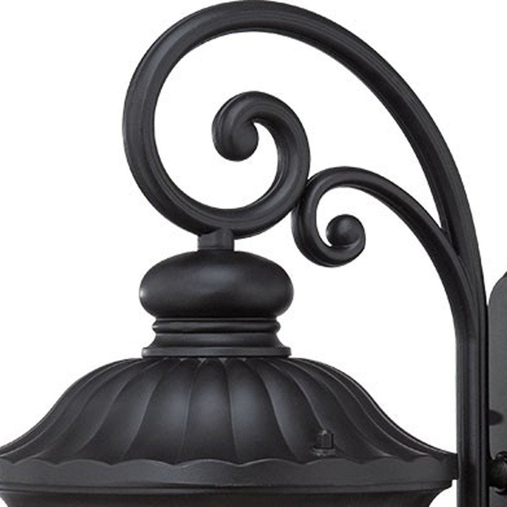 Black And Clear Seeded Dimmable Outdoor Hanging Light With Black And Clear Shades