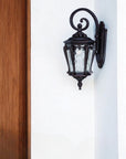 Black And Clear Hammered Dimmable Outdoor Hanging Light With Black And Clear Shades