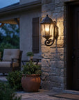 Black And Clear Hammered Dimmable Outdoor Hanging Light With Black And Clear Shades