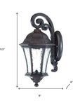 Antique Black Tapered Hanging Lantern Wall Light
