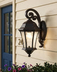 Antique Black Tapered Hanging Lantern Wall Light