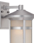 Silver And White Frosted Dimmable Outdoor Hanging Light With Silver And White Shades
