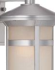 Silver And White Frosted Dimmable Outdoor Hanging Light With Silver And White Shades